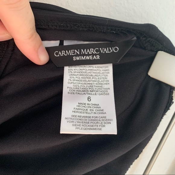 Carmen Marc Valvo Cutout-side Bandeau Swimsuit in black size 6 - Picture 8 of 8